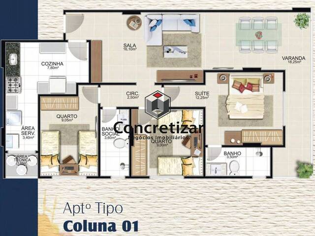 #AP00543 - Apartamento para Venda em Guarapari - ES