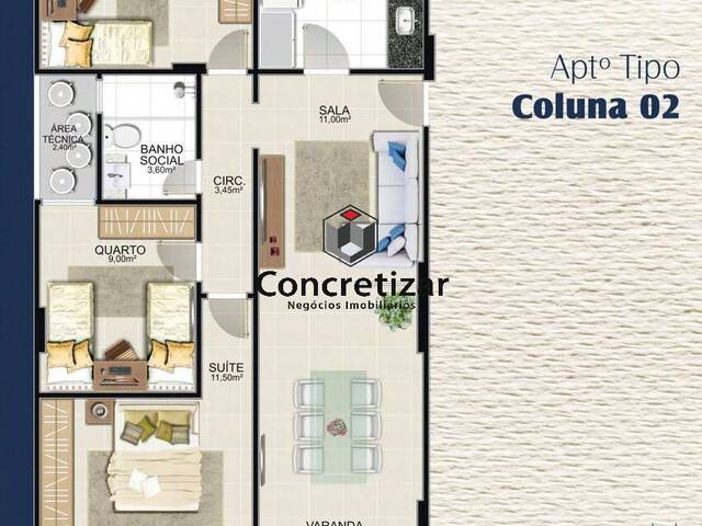#AP00543 - Apartamento para Venda em Guarapari - ES